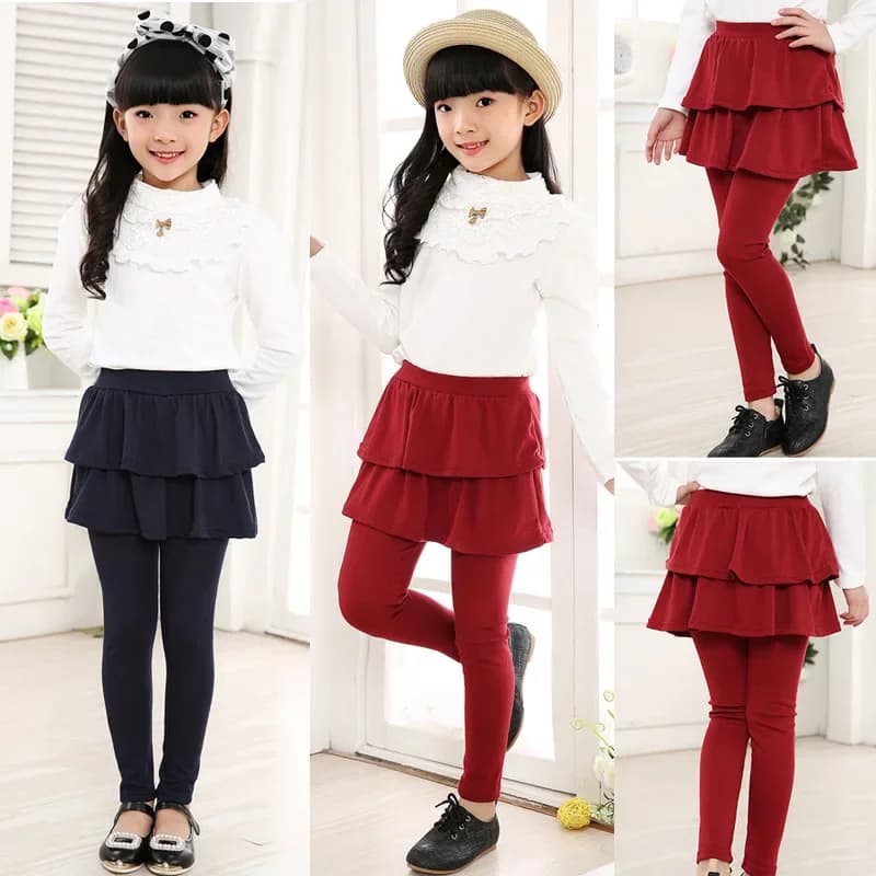 Printemps automne coton chaud fille Leggings jupe-pantalon gâteau jupe enfants leggings enfants fill
