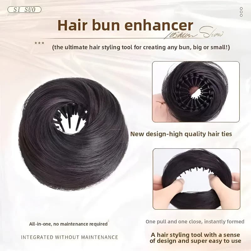 Chignon synthétique magique avec Clips élastiques circulaires, postiche rétractable en forme de nid 