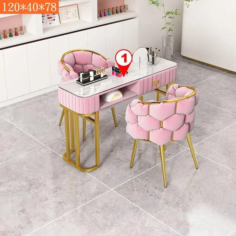 Table de manucure de luxe européenne avec tiroirs, style nordique Vintage, esthétique, tendance, élé