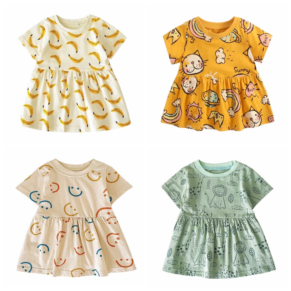 Sanlutoz – robe d'été à manches courtes pour bébé, motif mignon, vêtements décontractés pour enfants