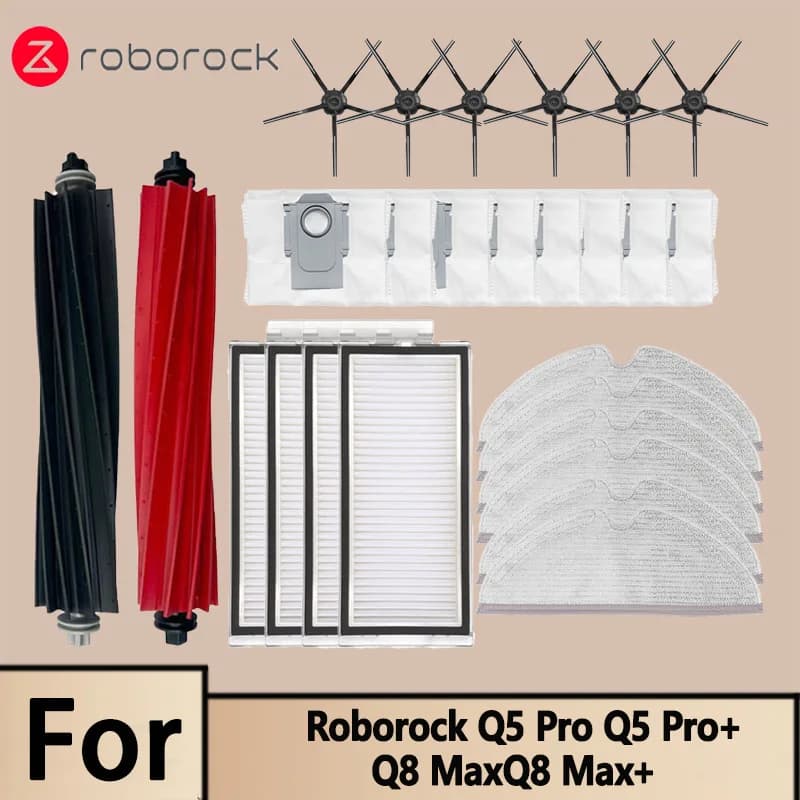 Roborock Q8 Max Q8 Max + Q5 Pro Q5 Pro + accessoires pour aspirateur Robot brosse principale filtre 