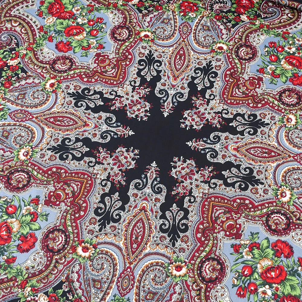 Foulard Russe de Luxe à Imprimé Floral pour Femme, Châle Bandana Carré, 21ème à Franges, Mouchoir, 1