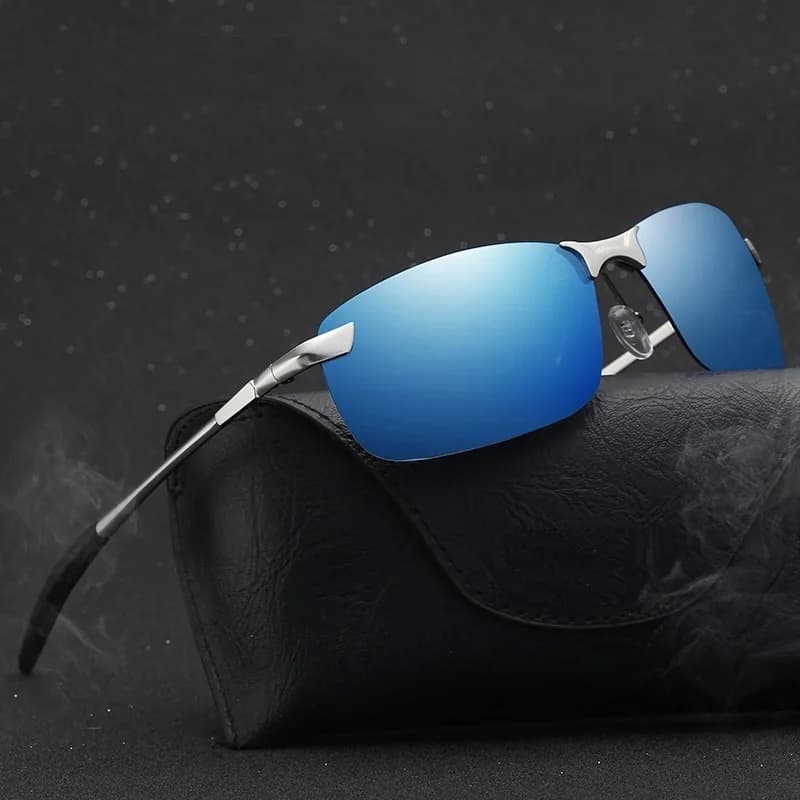 Lunettes de soleil polarisées classiques en métal pour hommes, mode, conduite, pêche, demi-monture, 