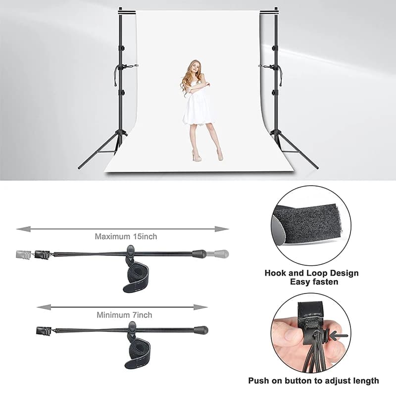 Le Kit de pinces à Clips pour toile de fond comprend des pinces à ressort robustes en métal, support