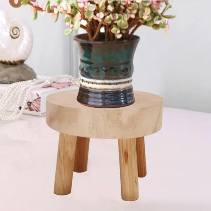 Support de plante en bois, support de base de pot de fleur, affichage de fleur de jardin de tabouret