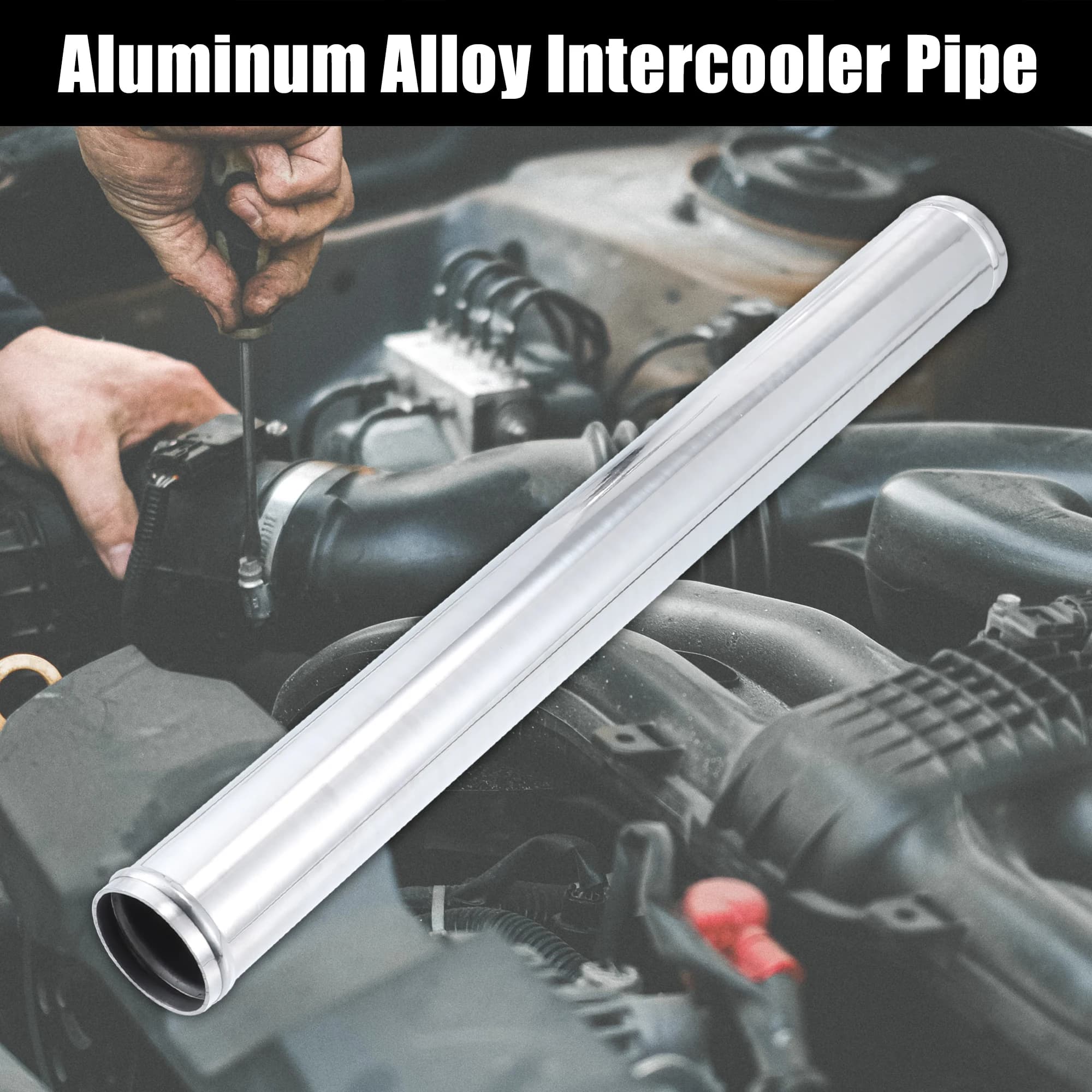 Uxcell Tube en alliage d'aluminium OD 51/57/63/70/76mm tuyau de refroidisseur intermédiaire tuyau d'