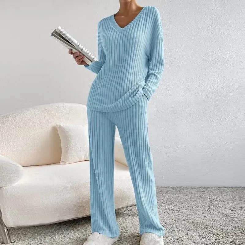 Pull à manches longues pour femme, col en V, monochromatique, tenue décontractée, tenue élégante, au