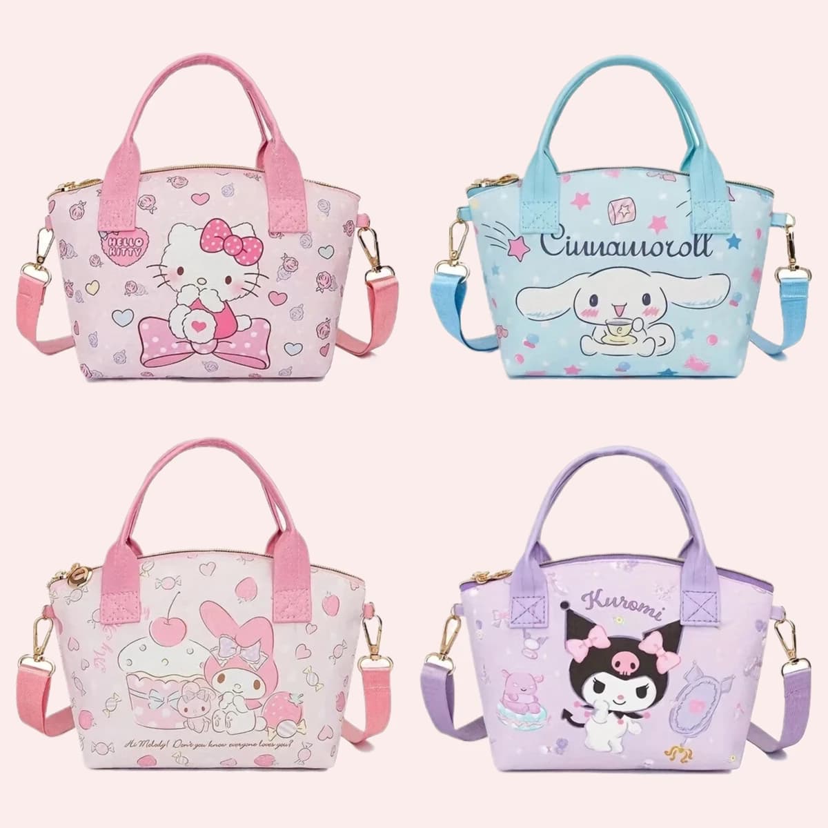 Joli sac à main fourre-tout Sanrio Cinnamoroll Hello Kitty, élégant et polyvalent avec adorable sac 