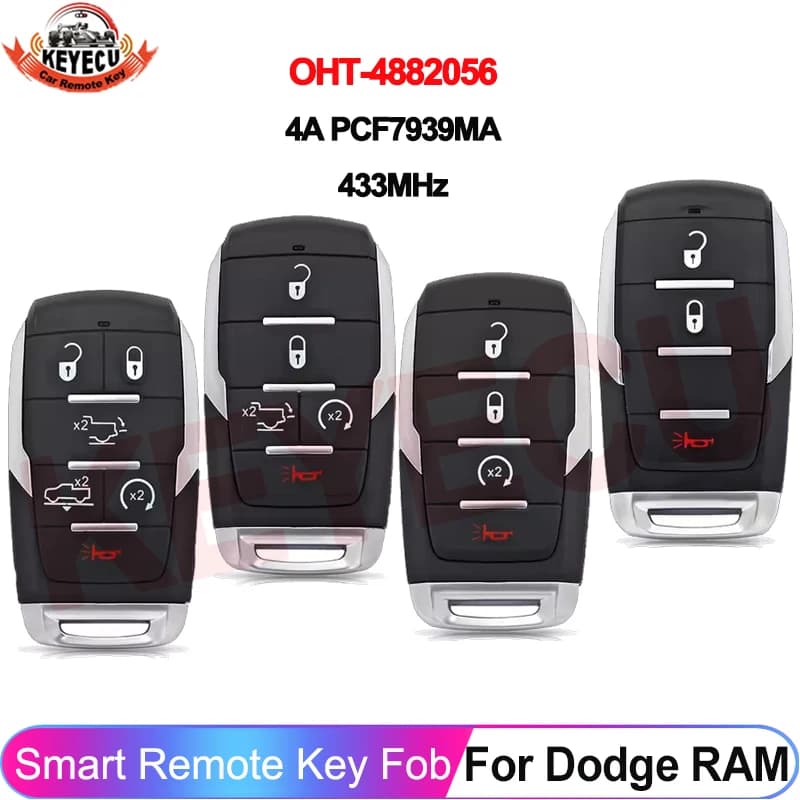 KEYECU OHT-4882056 pour Dodge RAM 1500 Pickup Limited 2019 2020 2021 2022 2023 2024, clé télécommand