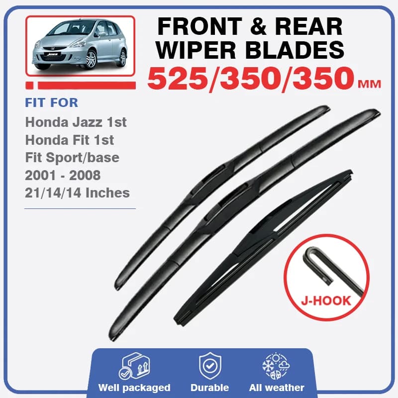 Avant balai d'essuie-glace arrière pour Honda Fit Jazz MK1 2001 - 2008 brosses à vitres accessoires 