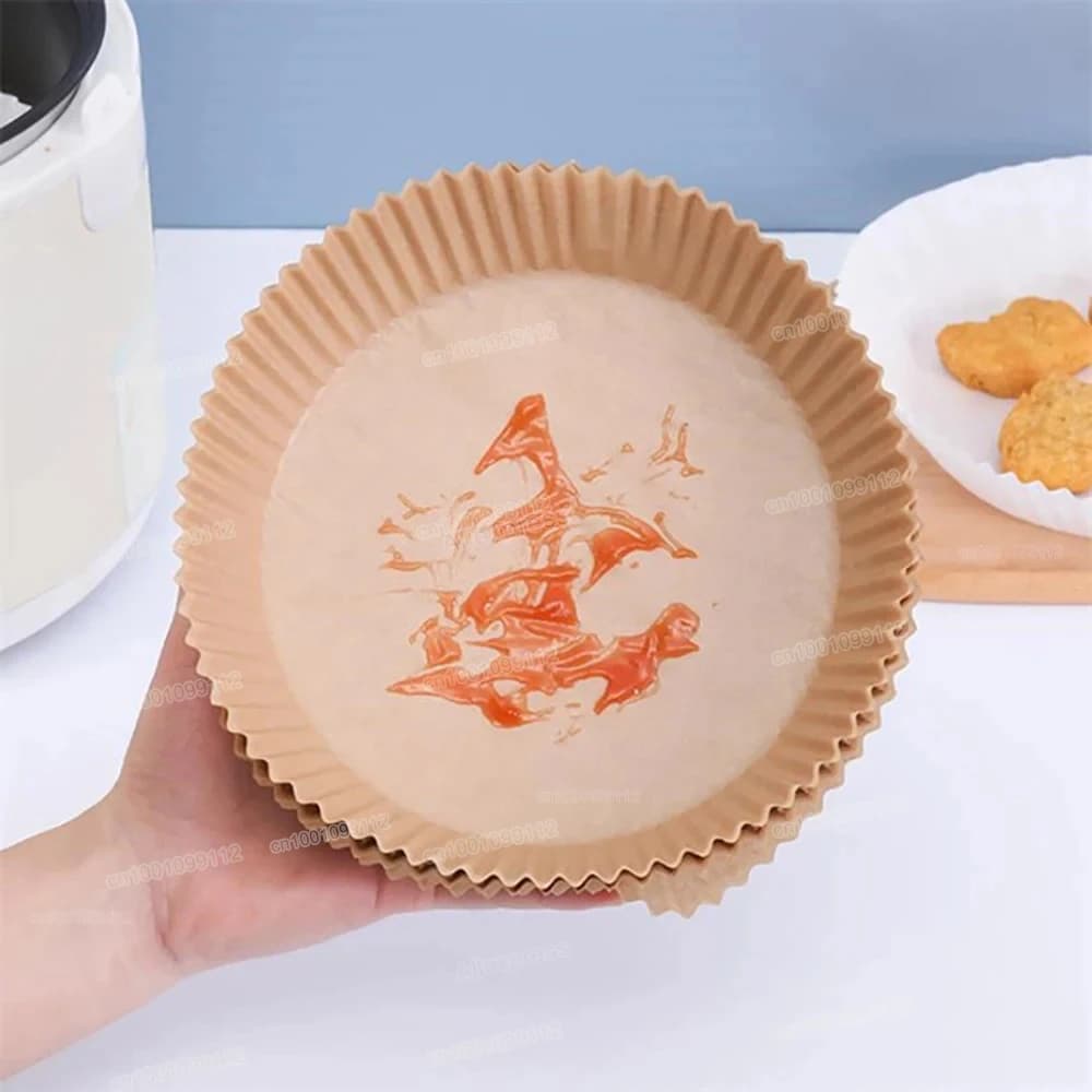 Papier antiadhésif pour friteuse à air et poulet, papiers de cuisson ronds, doublures en papier, acc