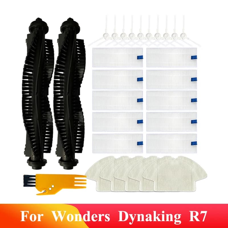 Filtre de brosse latérale principale, chiffon de vadrouille Hepa pour Wonders Dynaking R7 ssiishienj