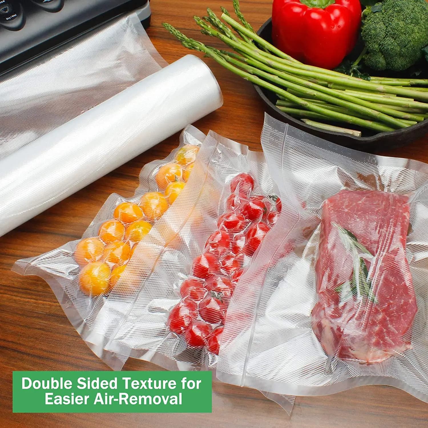Sac de rangement en plastique pour scelleuse sous vide, 100 pièces/lot, pour machine à sceller sous 