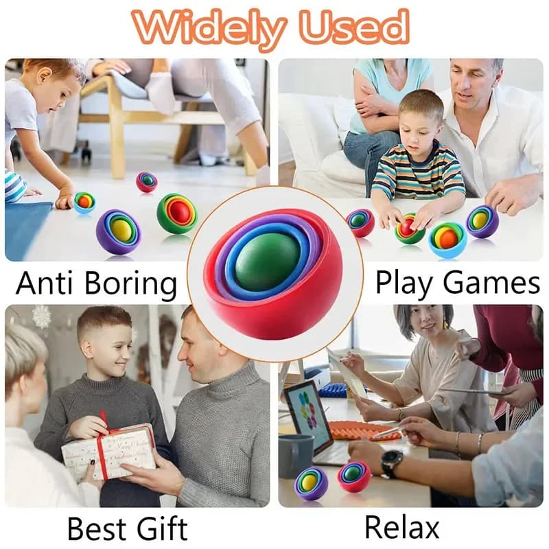 Boule rotative 3D Fidget Gyro jouets sensoriels main Fidget Spinner Gyroscope pour enfants adolescen