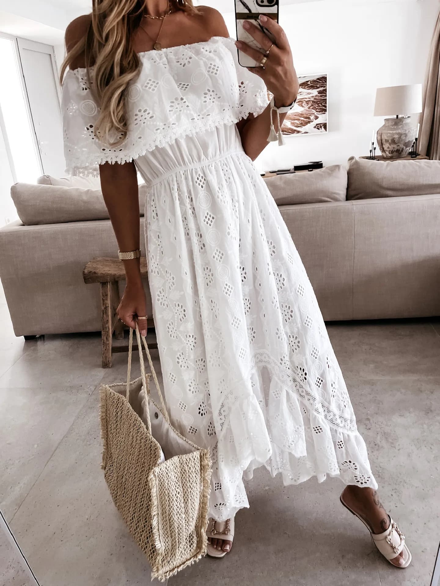 Robe d'été blanche pour femmes, tendance, décontractée, vêtements de plage, Cover-up, tenues, style 