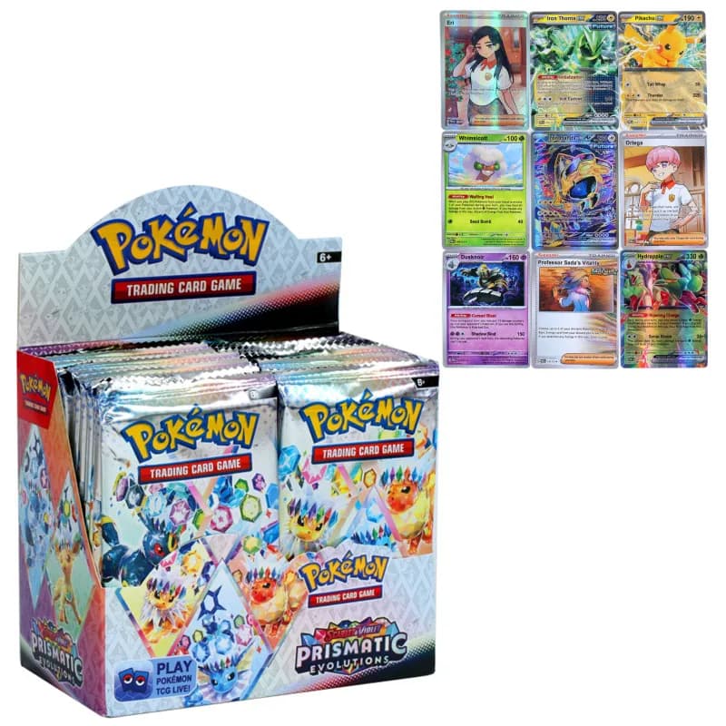 360 cartes Pokémon MEGA ASCEND HEROES Prismatic Evolutions Scarlet Violet 151 en anglais, booster, c