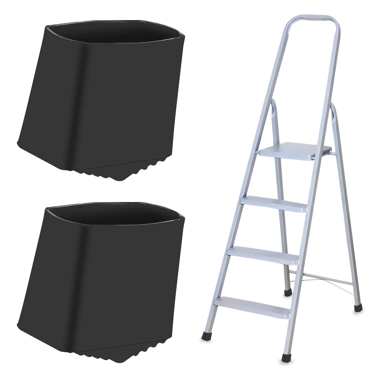 Couvre-pieds d'échelle en caoutchouc, 2 pièces, coussinets antidérapants, pieds de meubles pliables,