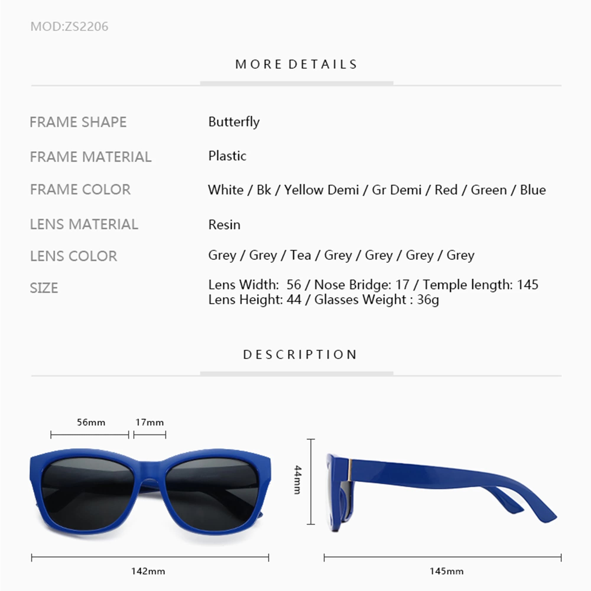 ZENOTTIC papillon femmes surdimensionné lunettes de soleil polarisées Vintage nuances Protection UV 