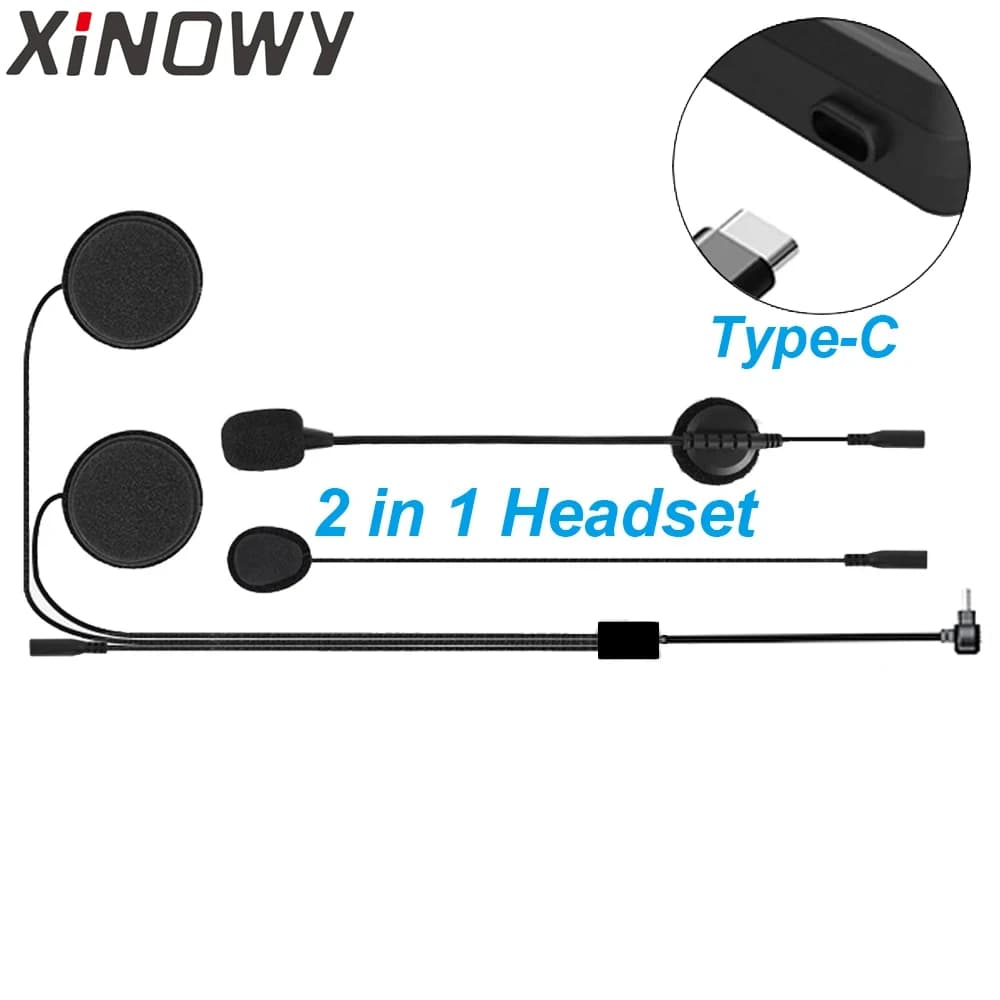 Uniquement pour casque XINOWY V6 PLUS + Base à Clip de montage, écouteurs 2 en 1 pour casque de moto