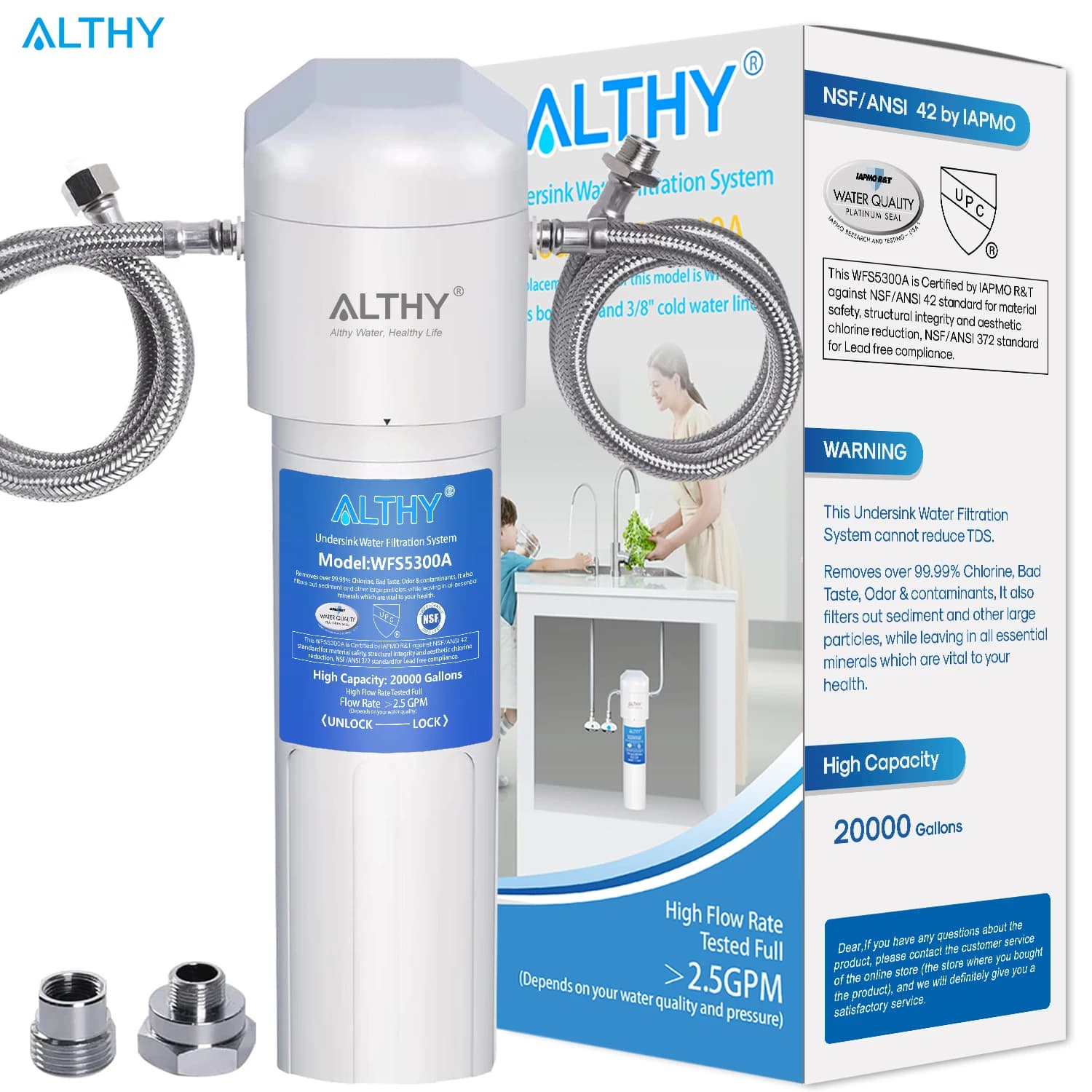 ALTHY – purificateur de filtre à eau potable sous évier, certifié NSF/ANSI, connexion directe sous l