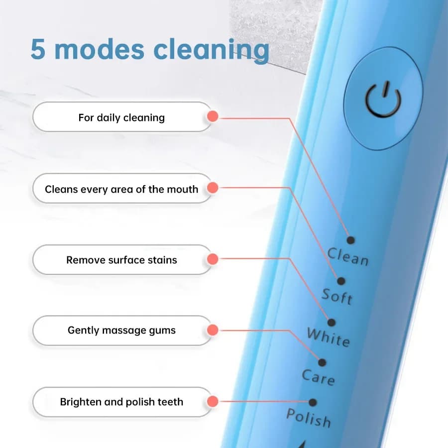 Brosse à dents électrique sonique automatique, Rechargeable, cheveux doux, étanche, brosse à dents U