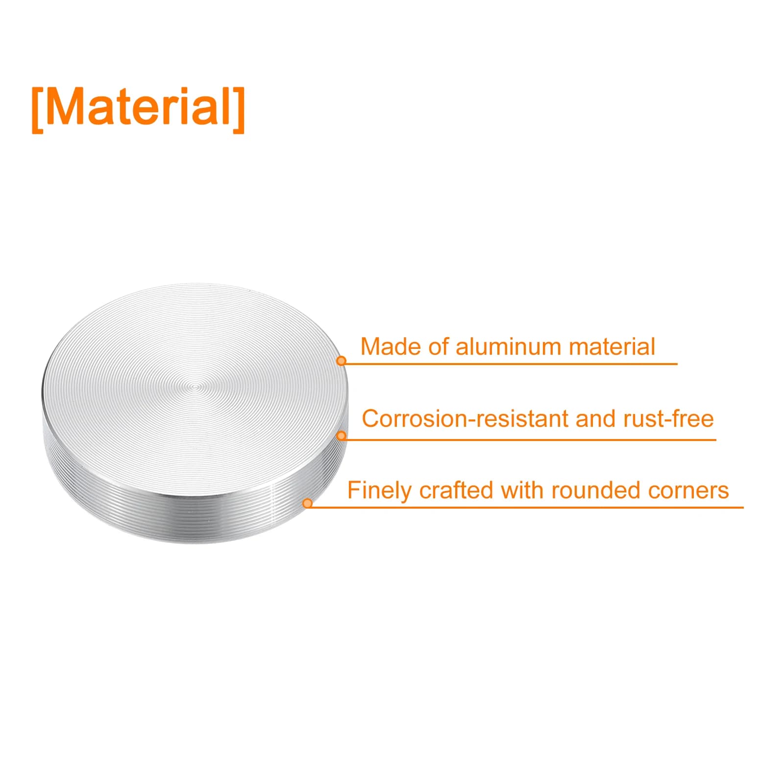 Disque en aluminium de 30/40/50/60mm de diamètre, filetage M6 M8 M10, forme ronde, Table en verre, d