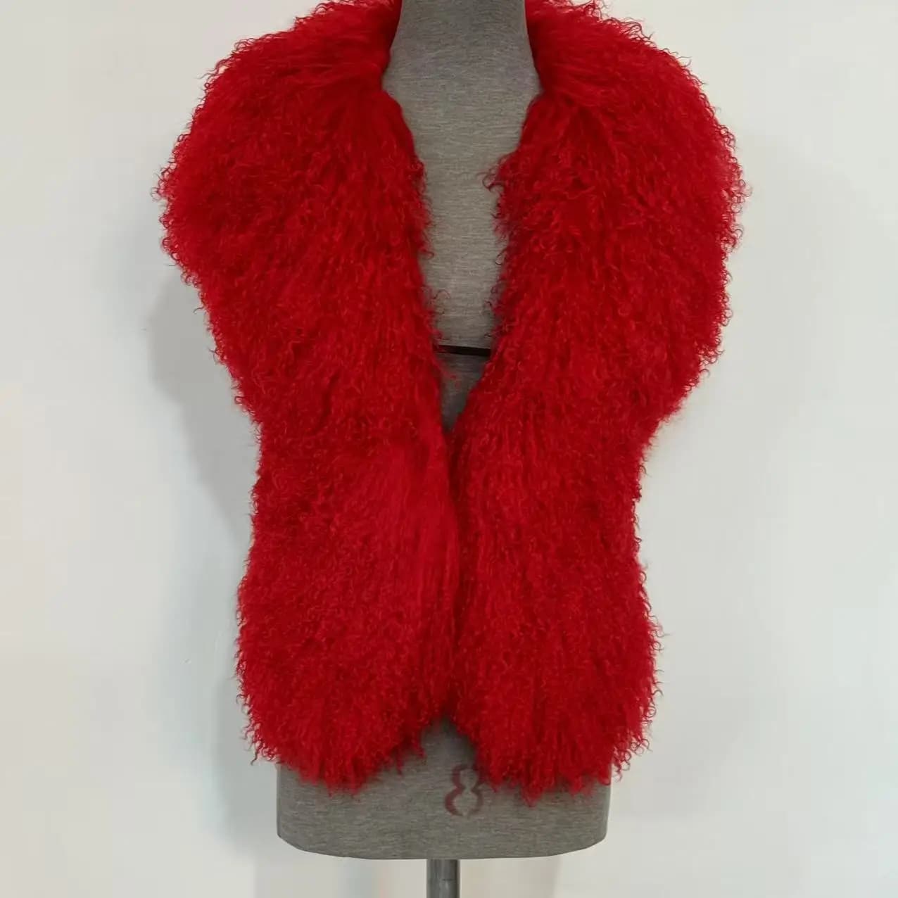 Gilets à col en V profond pour femmes, veste dos nu, haut moelleux, manteau à licou en fourrure mong