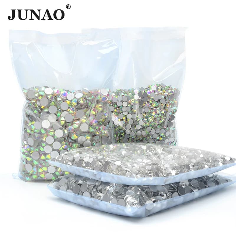 JUNAO 100 brut SS3 SS4 SS5 SS6 SS16 SS20 SS30 SS40 SS50 grande taille cristal clair verre AB Strass 