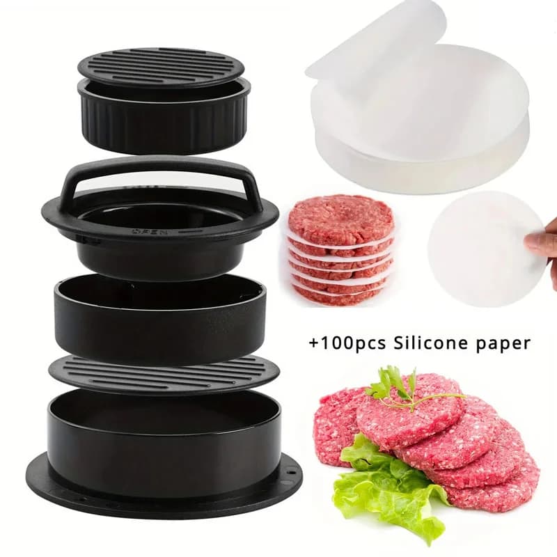 Presse à viande manuelle polyvalente, machine à galettes de hamburger avec papier à hamburger 100P p