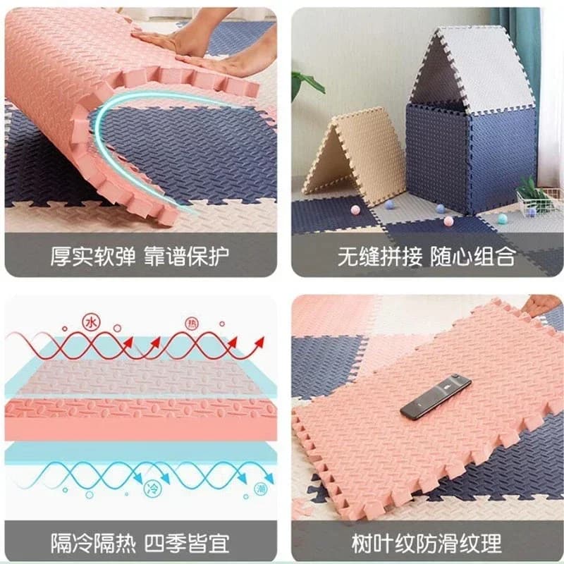 Tapis de jeu en mousse pour bébé, 12 pièces, tapis de Puzzle pour enfants, carreaux d'exercice imbri
