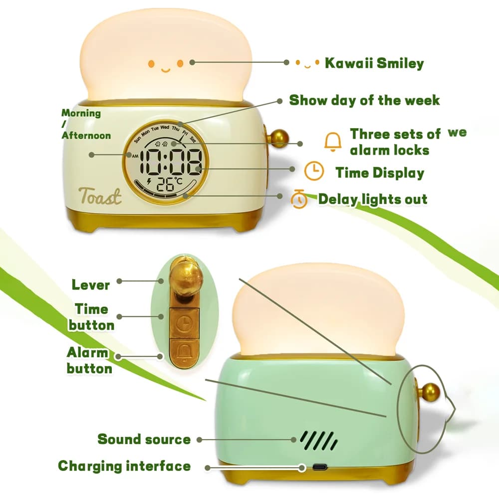 Réveil enfant LED veilleuse horloge numérique entraîneur de sommeil pour enfants pour la maison cham