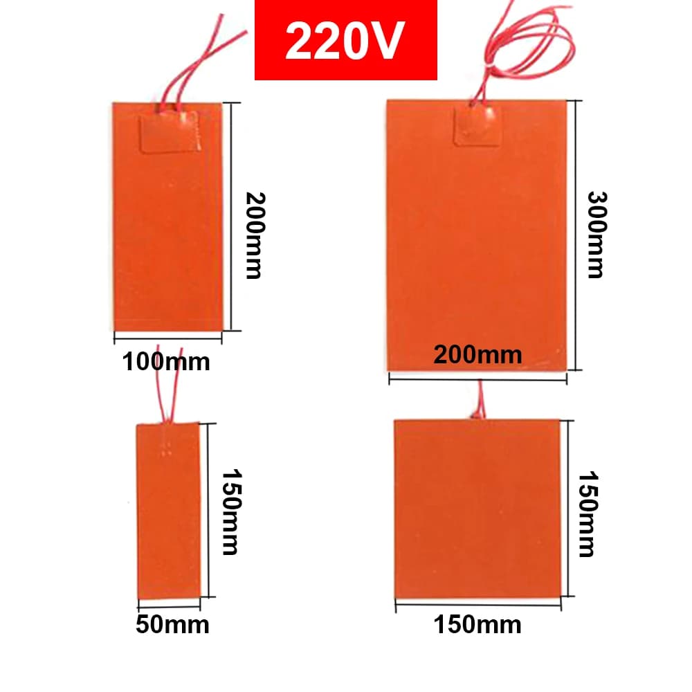 Coussin chauffant en caoutchouc de Silicone 12V 220V, bande chauffante plate, lit chauffant carré, F