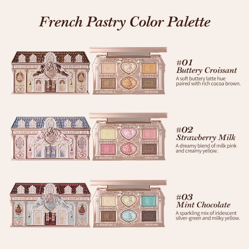 [NOUVEAU] Palette de maquillage 6 couleurs Flower Knows The Sweetie Bear Collection
