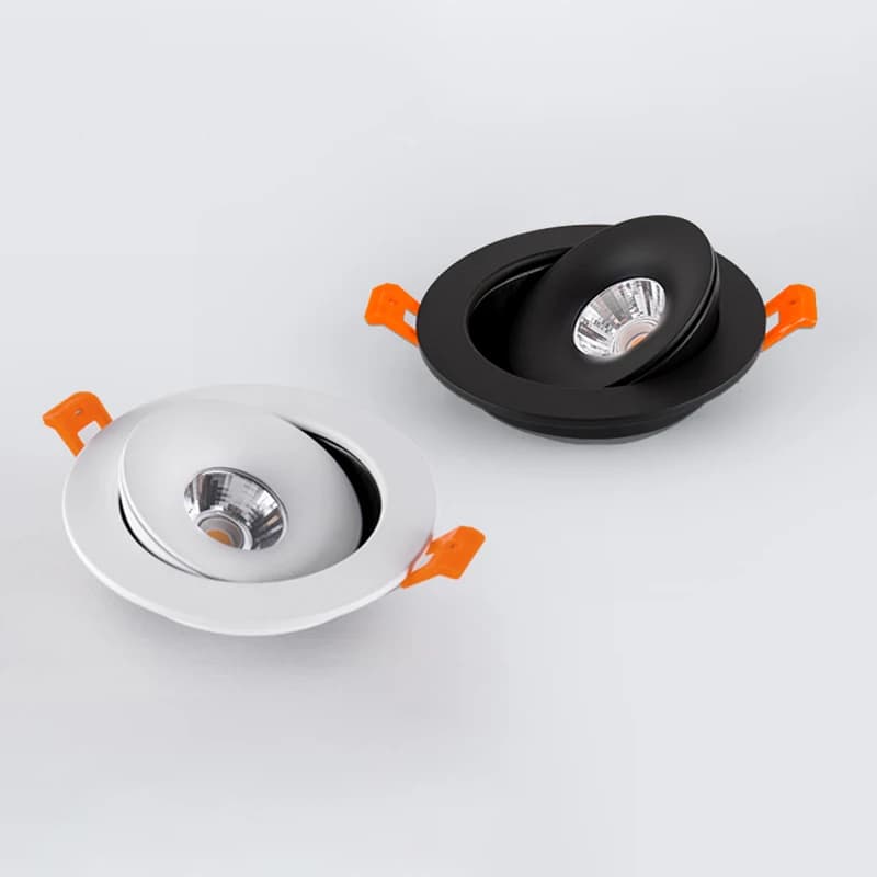 Spot circulaire à intensité variable 360 °   Angle réglable LED intégré COB Downlight 9W 12W 15W pla