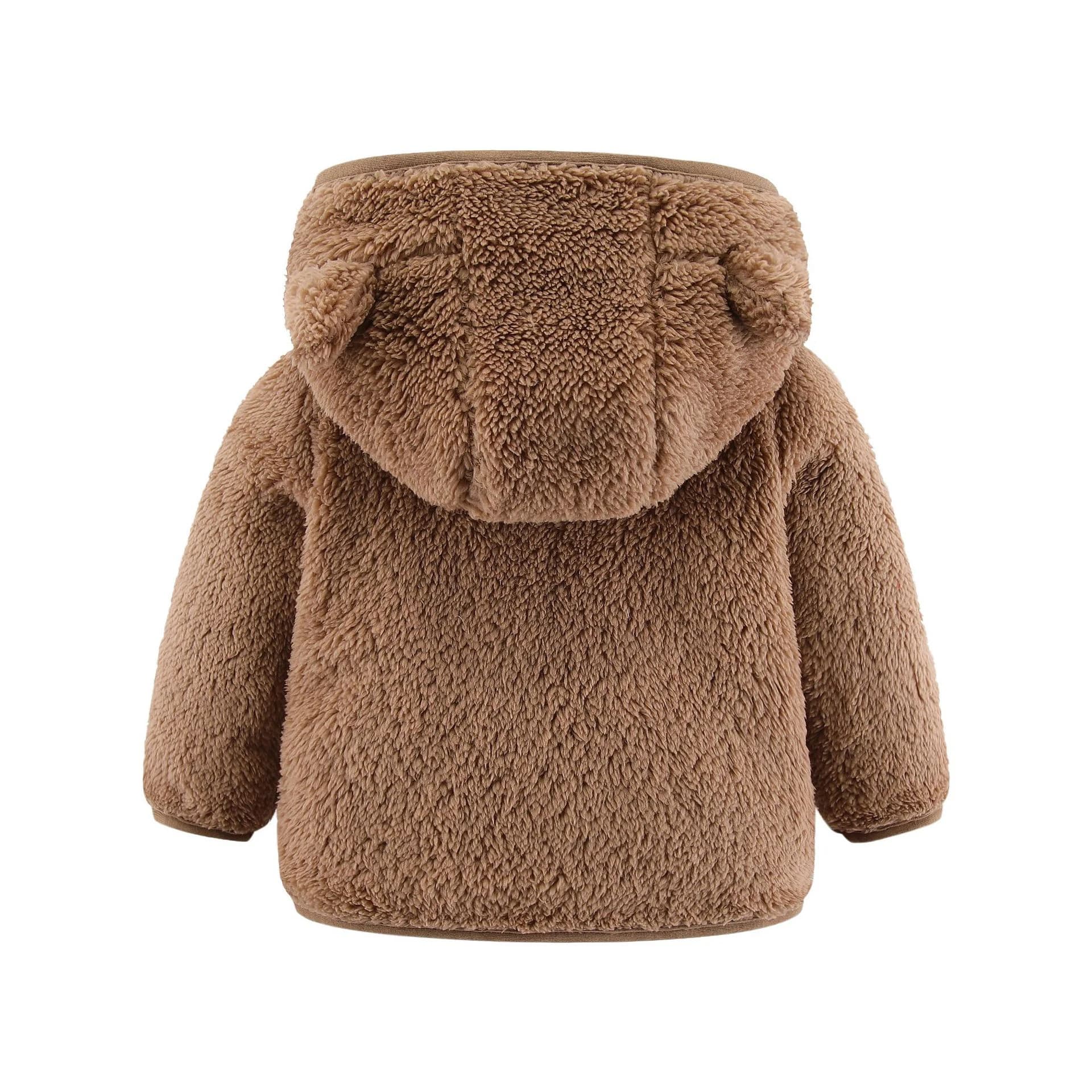 Manteau polaire pour enfants de 0 à 3 ans, veste chaude à manches longues avec oreilles d'ours, vête