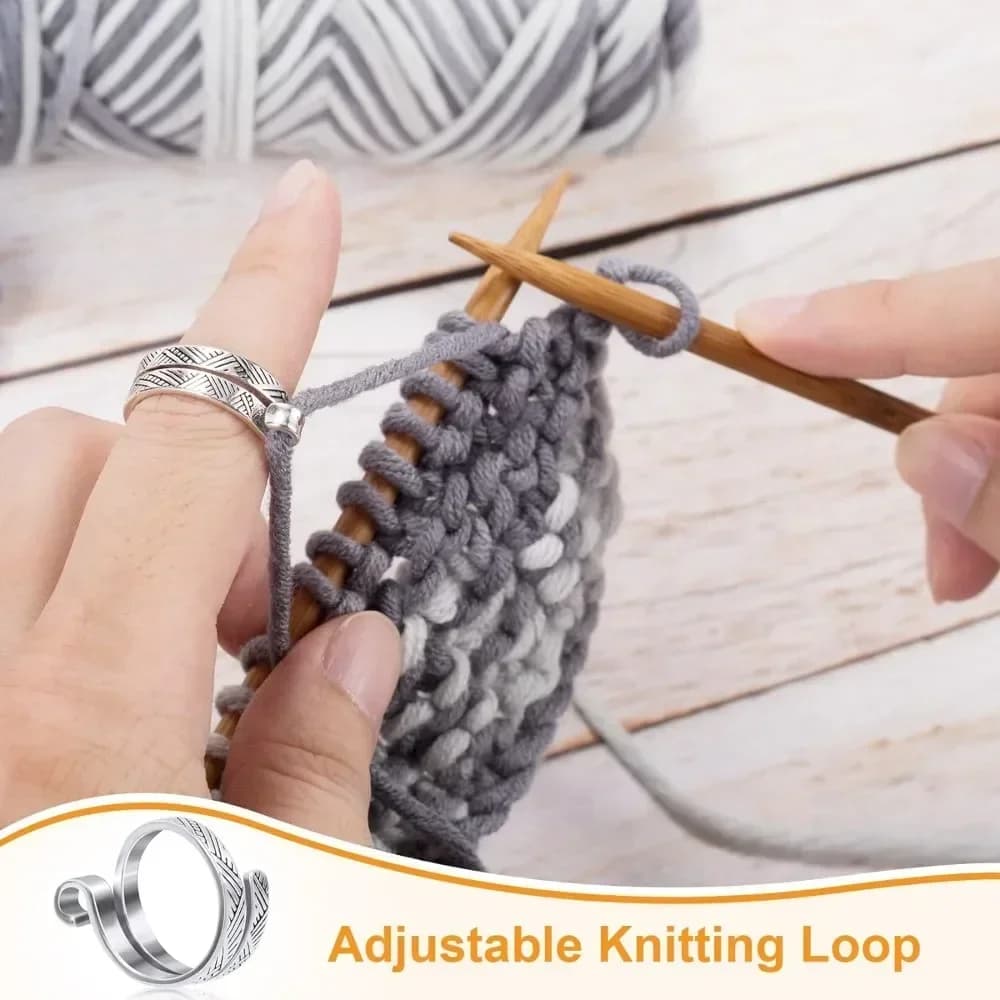 Anneau de chat mignon à Tension de Crochet réglable, anneau de Crochet de tricot pour débutant, port