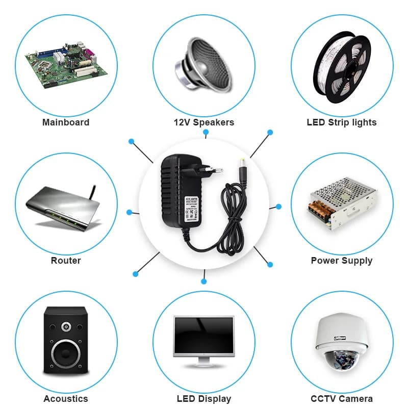 Transformateur d'éclairage AC100V-240V à DC5V/12V/24V, 1A 2A 3A 5A 6A 8A 10A, adaptateur d'alimentat