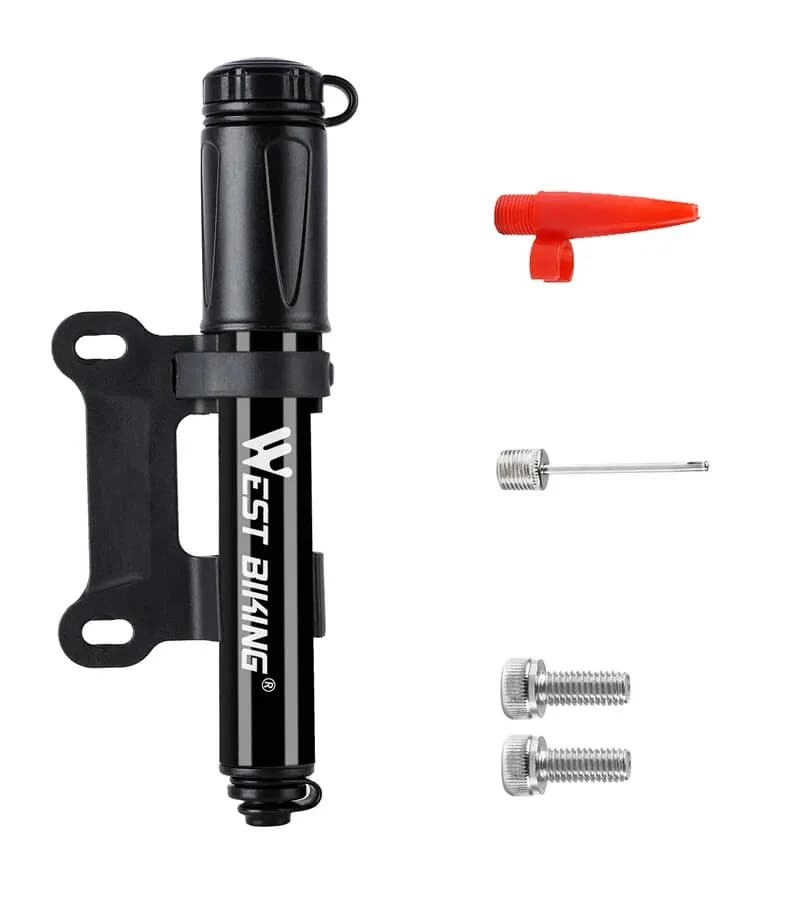 WEST BIKING Mini pompe à vélo 100PSI Schrader Presta Valve vtt pompe de cyclisme sur route en alliag