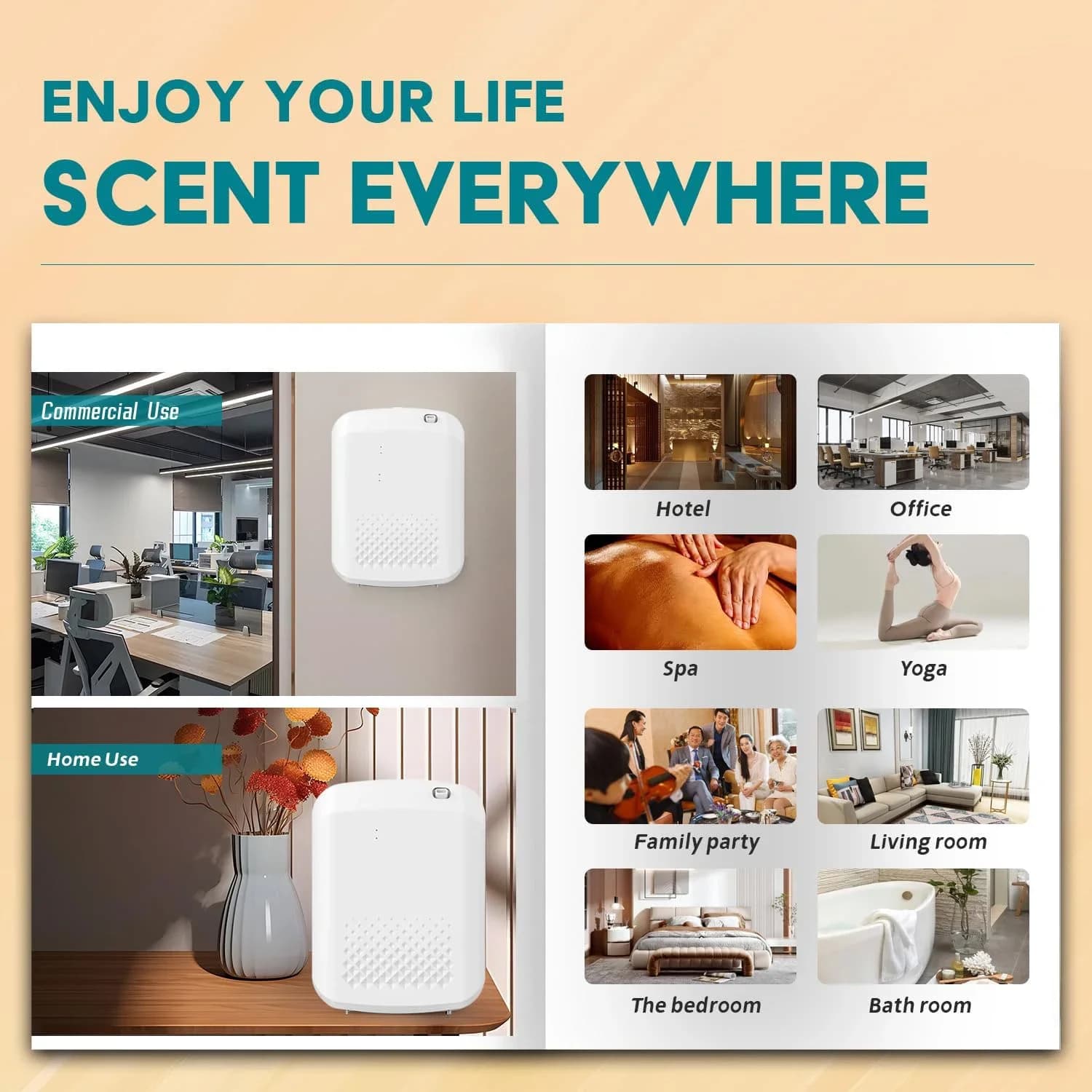 Diffuseur d'arômes intelligent pour la maison, collection hôtelière, commande par application Blueto