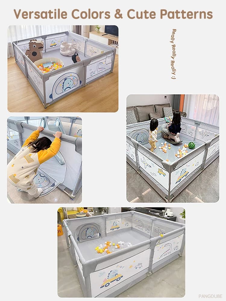 PANGDUBE Parc de jeu pour bébé, clôture de sécurité robuste, grande zone de jeu d'activité pour tout