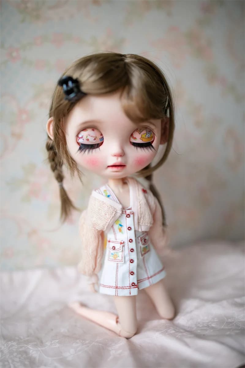 Blythes – perruque de poupée, taille 9 à 10 pouces, à la mode, double tresse, imitation mohair, chev