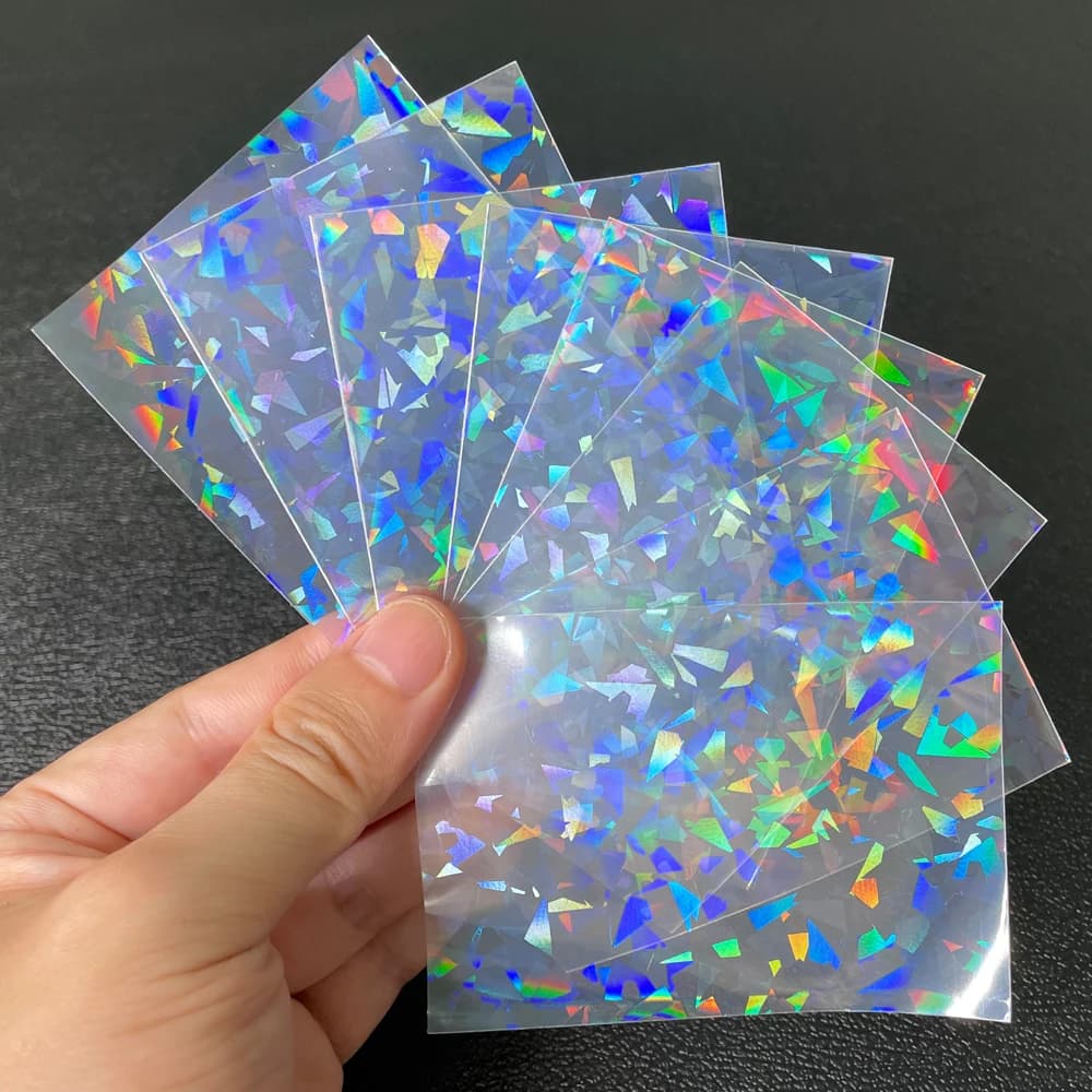 100 pcs/Lot feuille en forme de coeur Laser chargement par le haut TCG manchons de cartes YGO jeu de