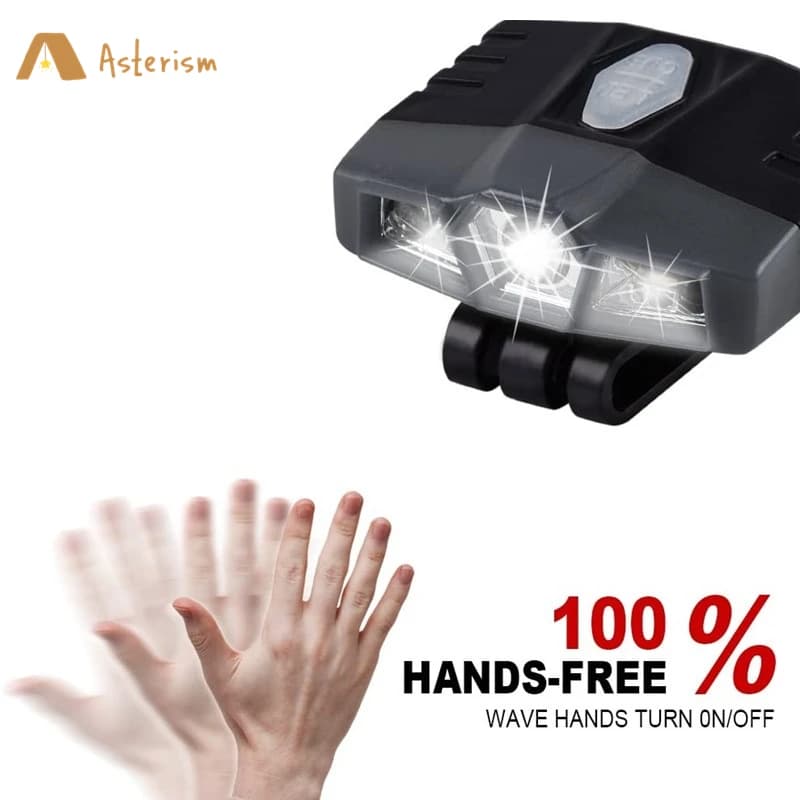 Mini lampe frontale Rechargeable Ultra lumineuse Cree LED Clip sur casquette lumière étanche chapeau