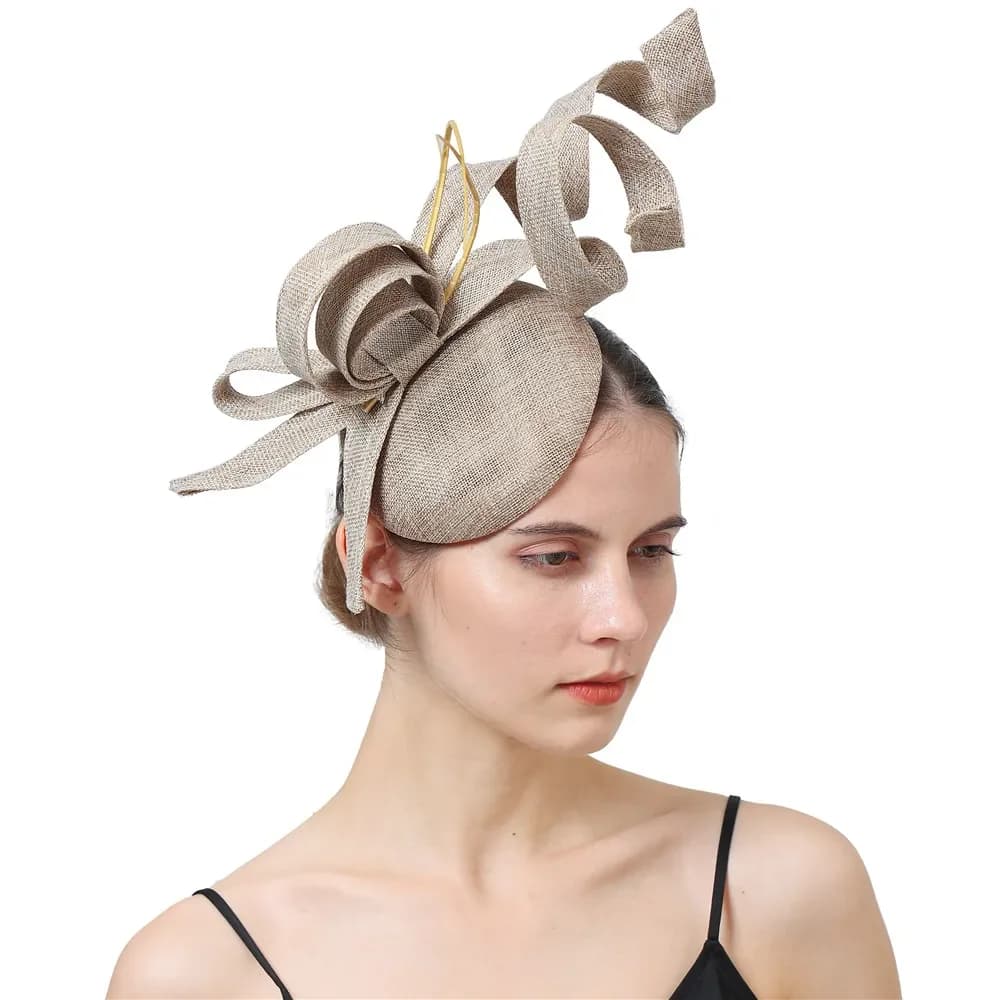 Sinamay-Chapeaux de charme pour dames, accessoires pour cheveux, pinces à cheveux, élégant, fête de 