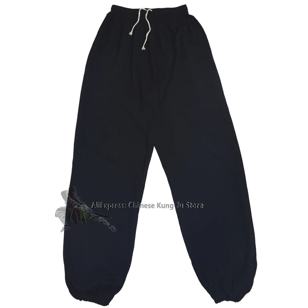 Pantalons en coton pour enfants et adultes, Kung fu Tai chi, arts martiaux, Wing Chun, noir et blanc