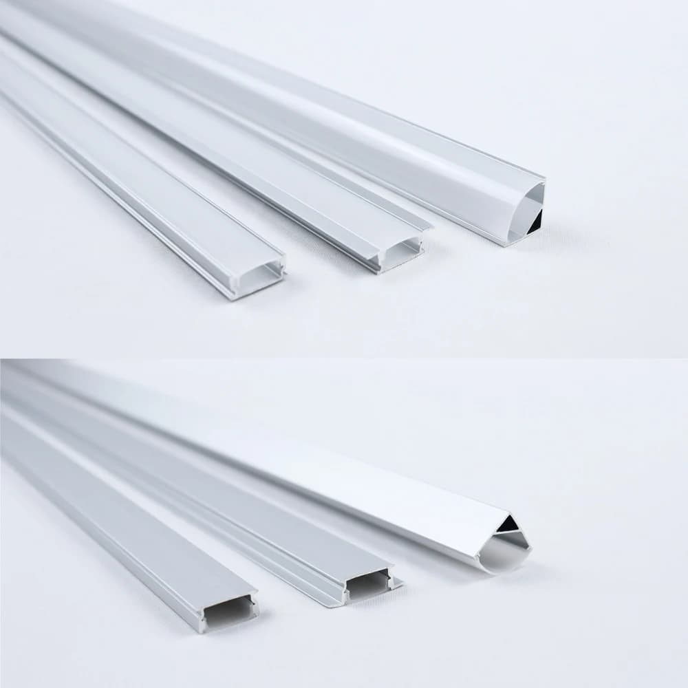 Profilé en aluminium LED, 0.5 m/pièce, coin en forme de U/V/W pour barre de bande LED 5050 2835, sup