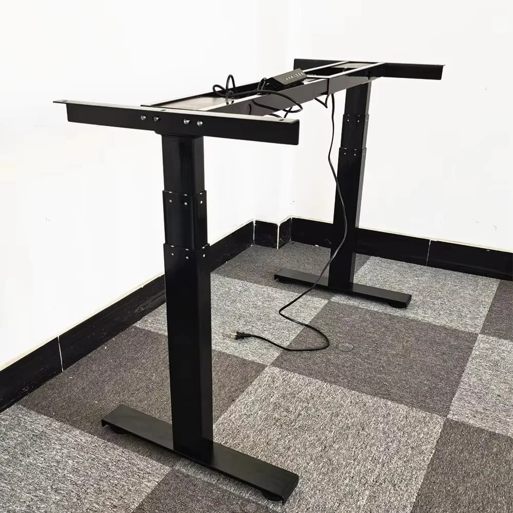 Bureau debout électrique noir ou blanc, deux/trois Sections, double moteur électrique, hauteur régla