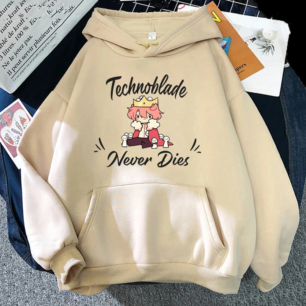 REPLSMP-Sweat à capuche Technoblade Never Dies pour hommes et femmes, sweat-shirt imprimé dessin ani
