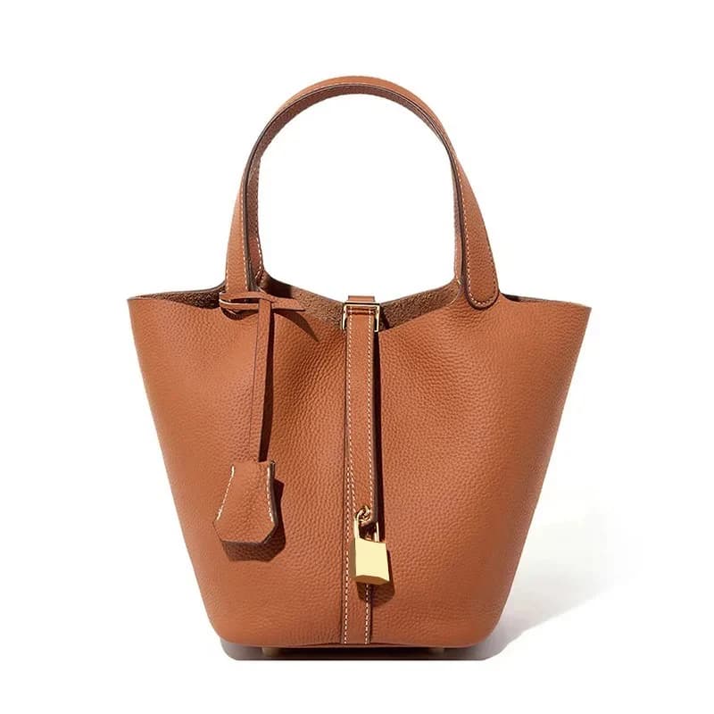 Sacs à main en cuir véritable pour femmes, petit panier seau, sacs à bandoulière de styliste, fourre