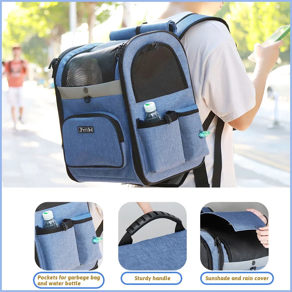 Sac de transport pour chien, sac à dos à Double épaule pour animaux de compagnie, cadre robuste, res